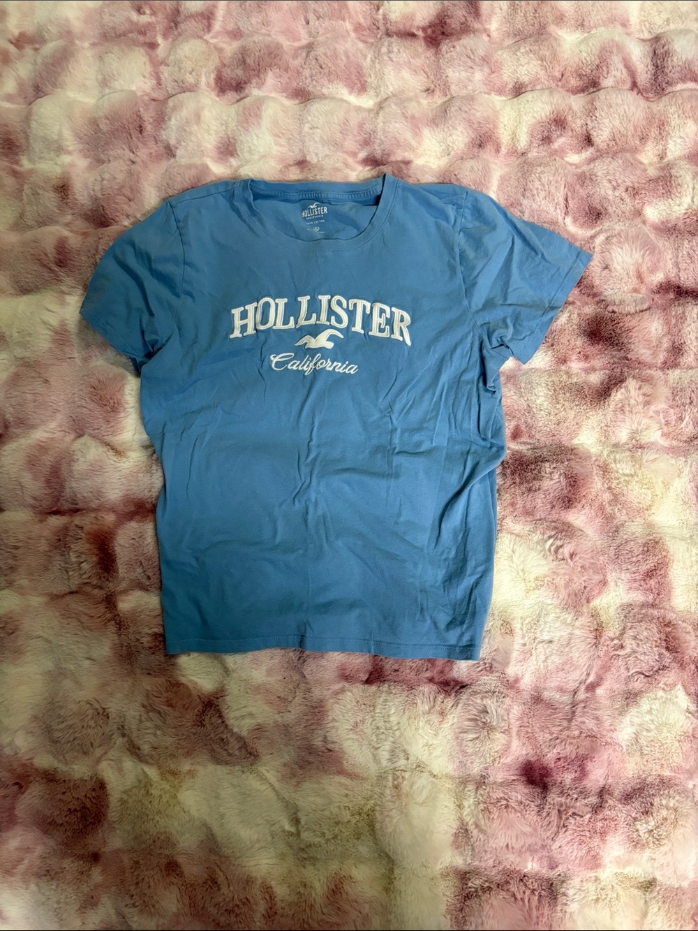 Hollister Blue Short-Sleeve Tee with White California Logo
